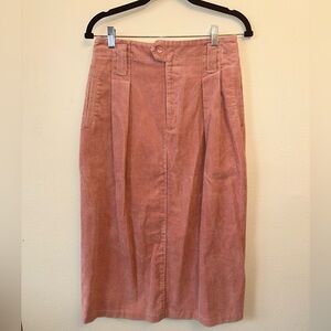 Vintage Corduroy High Waist Midi Skirt